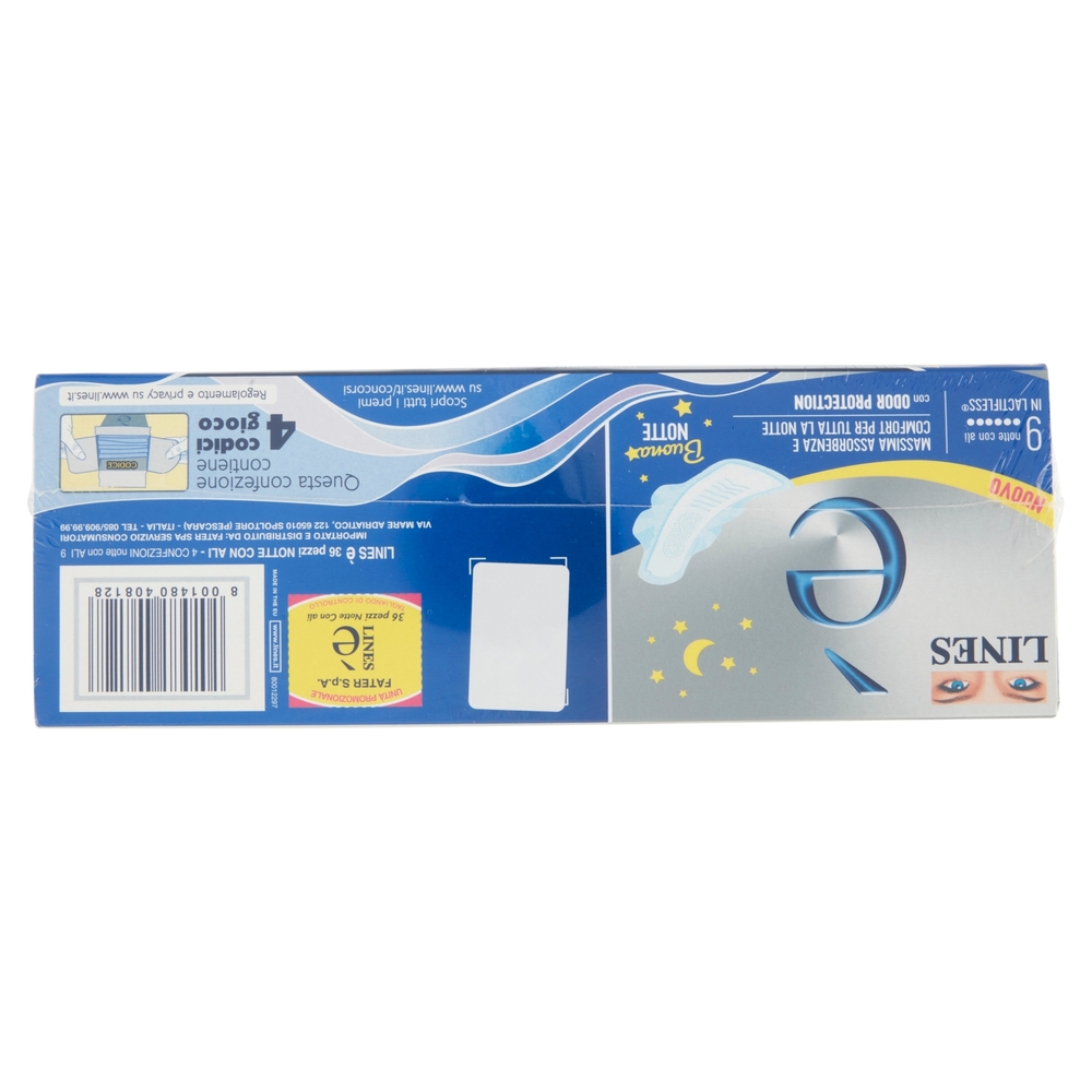 Lines è Assorbenti notte con ali 4 x 9 pz
